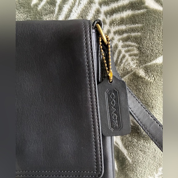 Coach Black Leather Crossbody with Gold-Tone Buckle - Picture 7 of 16